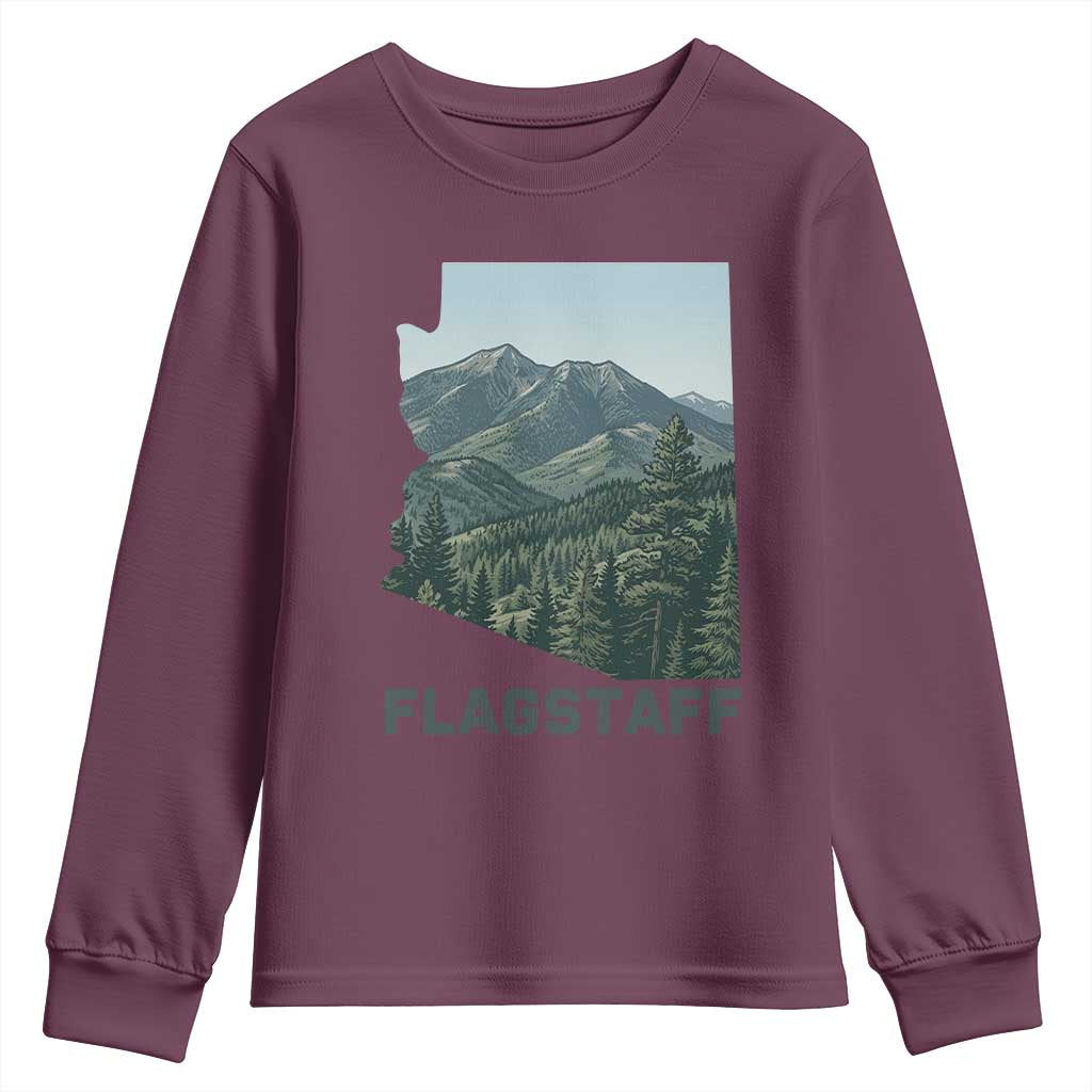San Francisco Peaks Flagstaff Arizona Youth Sweatshirt Vintage Mountain Landscape Gift TS12 Maroon Print Your Wear