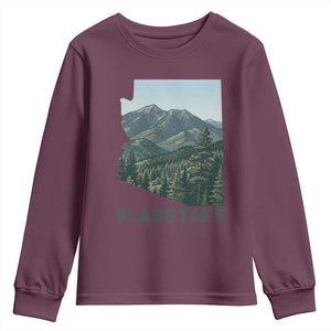San Francisco Peaks Flagstaff Arizona Youth Sweatshirt Vintage Mountain Landscape Gift TS12 Maroon Print Your Wear