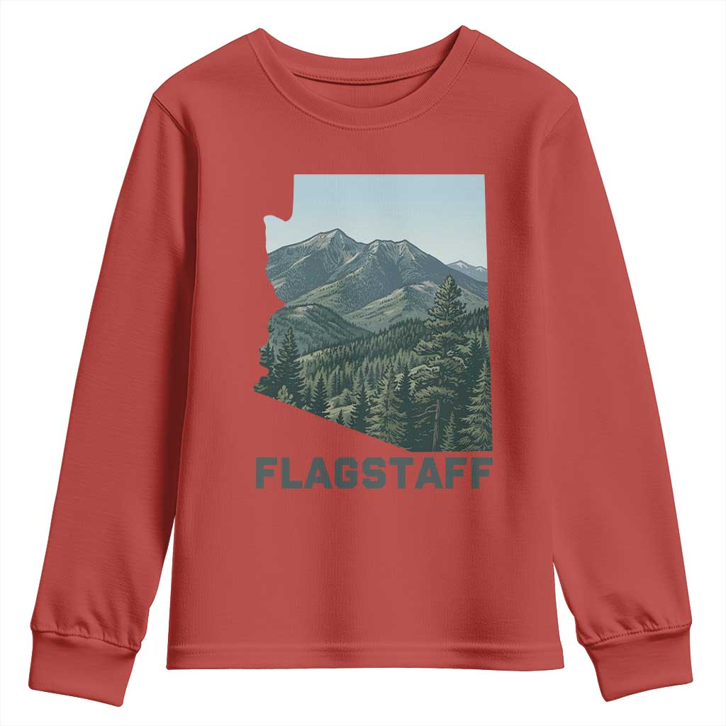 San Francisco Peaks Flagstaff Arizona Youth Sweatshirt Vintage Mountain Landscape Gift TS12 Red Print Your Wear