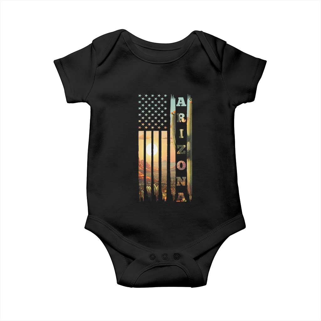 Patriotic Arizona State Flag Baby Onesie Southwest Landscape Gift TS12 Black Print Your Wear