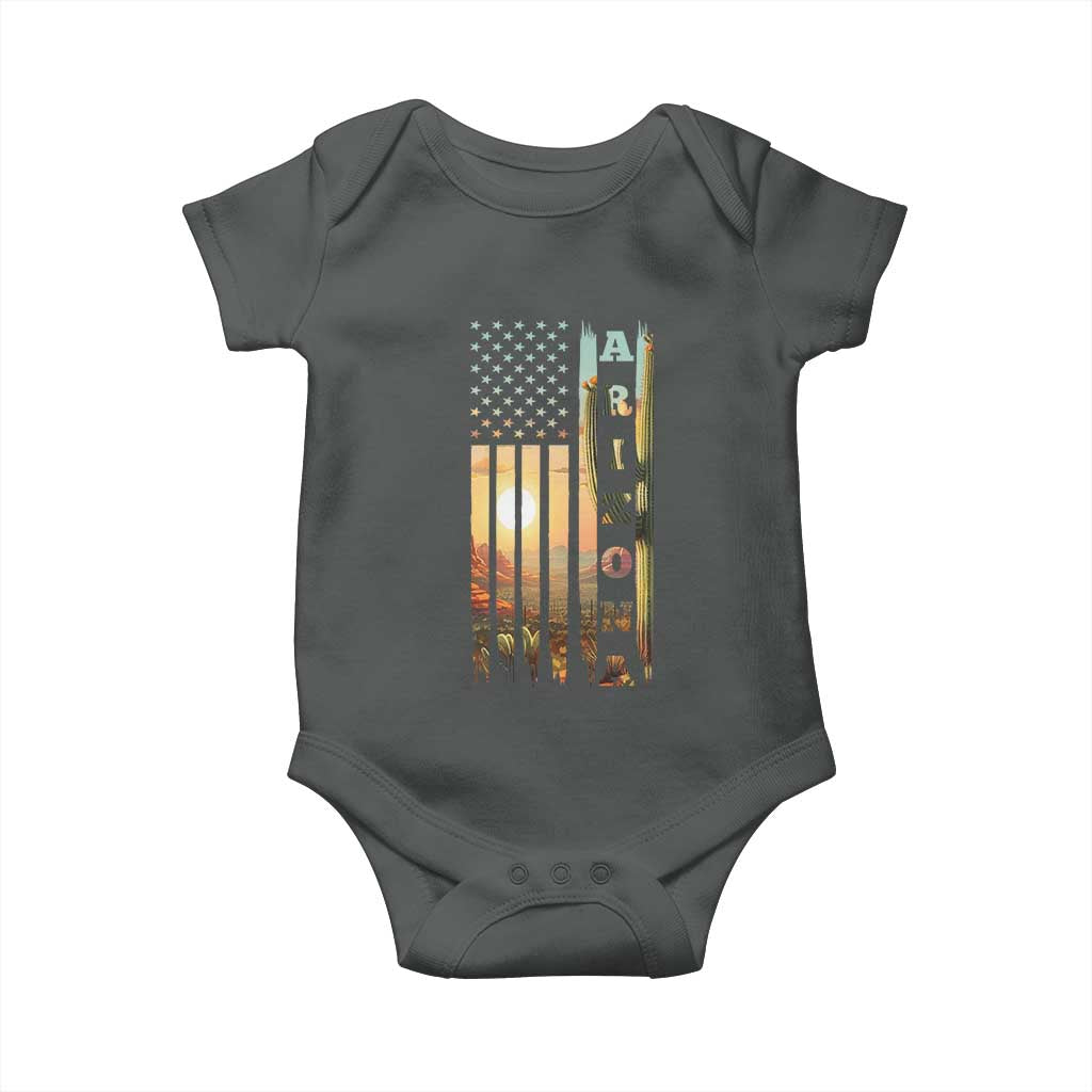 Patriotic Arizona State Flag Baby Onesie Southwest Landscape Gift TS12 Dark Heather Print Your Wear