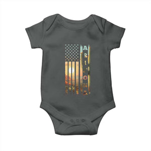 Patriotic Arizona State Flag Baby Onesie Southwest Landscape Gift TS12 Dark Heather Print Your Wear