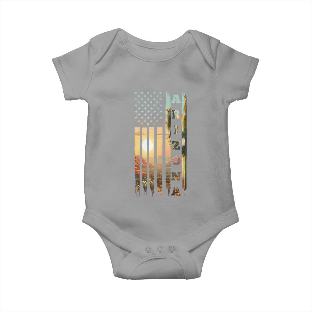 Patriotic Arizona State Flag Baby Onesie Southwest Landscape Gift TS12 Sport Gray Print Your Wear