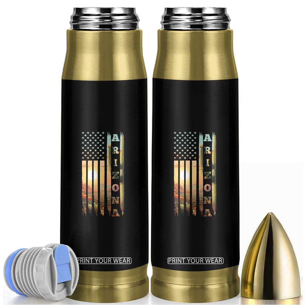 Patriotic Arizona State Flag Bullet Tumbler Southwest Landscape Gift TS12 Black Print Your Wear