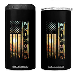 Patriotic Arizona State Flag 4 in 1 Can Cooler Tumbler Southwest Landscape Gift TS12 One Size: 16 oz Black Print Your Wear