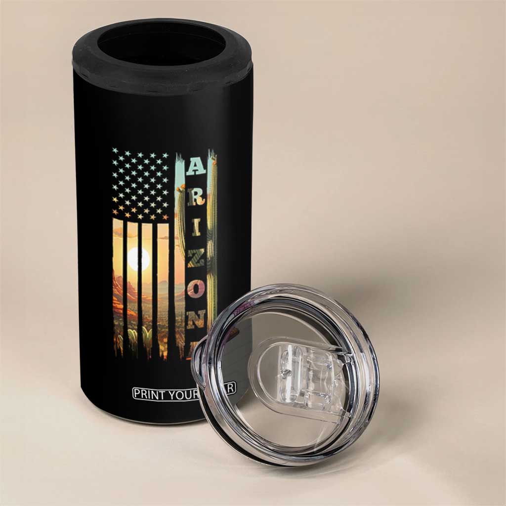 Patriotic Arizona State Flag 4 in 1 Can Cooler Tumbler Southwest Landscape Gift TS12 Print Your Wear