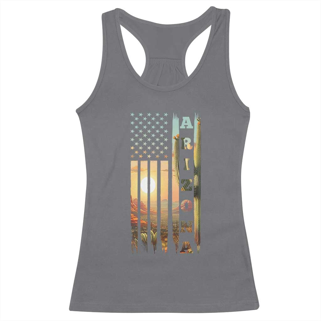 Patriotic Arizona State Flag Racerback Tank Top Southwest Landscape Gift TS12 Charcoal Print Your Wear