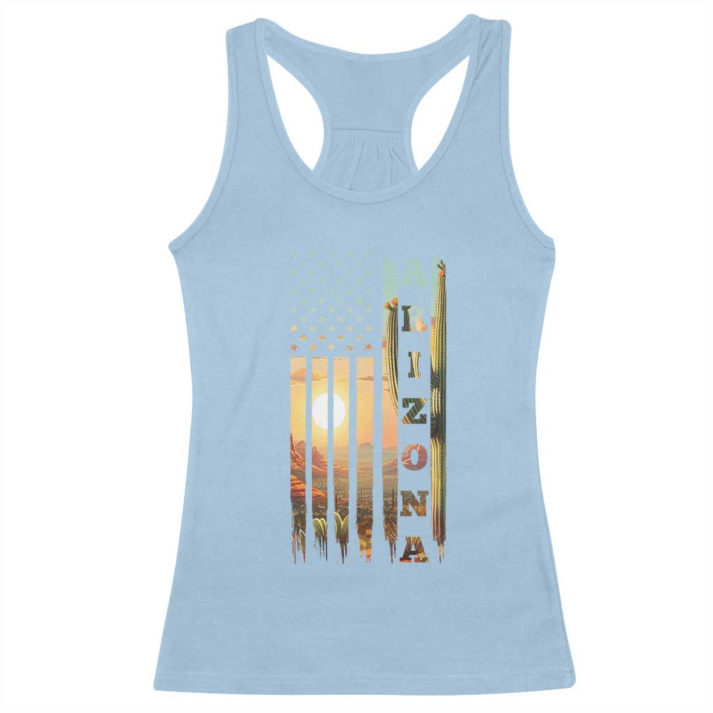 Patriotic Arizona State Flag Racerback Tank Top Southwest Landscape Gift TS12 Light Blue Print Your Wear