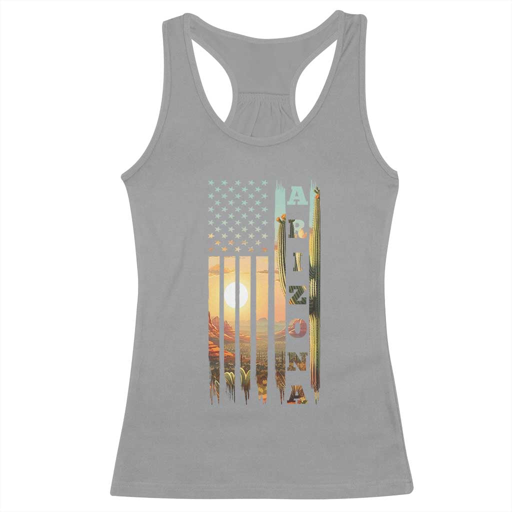 Patriotic Arizona State Flag Racerback Tank Top Southwest Landscape Gift TS12 Sport Gray Print Your Wear