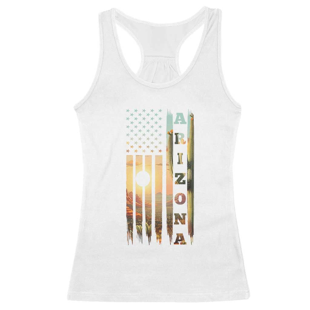 Patriotic Arizona State Flag Racerback Tank Top Southwest Landscape Gift TS12 White Print Your Wear