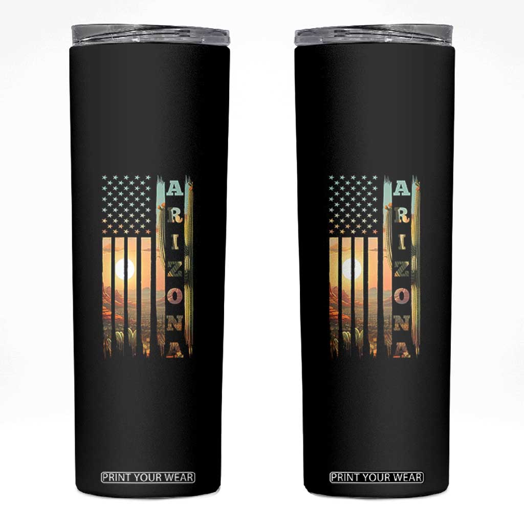 Patriotic Arizona State Flag Skinny Tumbler Southwest Landscape Gift TS12 Black Print Your Wear
