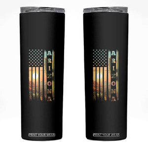 Patriotic Arizona State Flag Skinny Tumbler Southwest Landscape Gift TS12 Black Print Your Wear