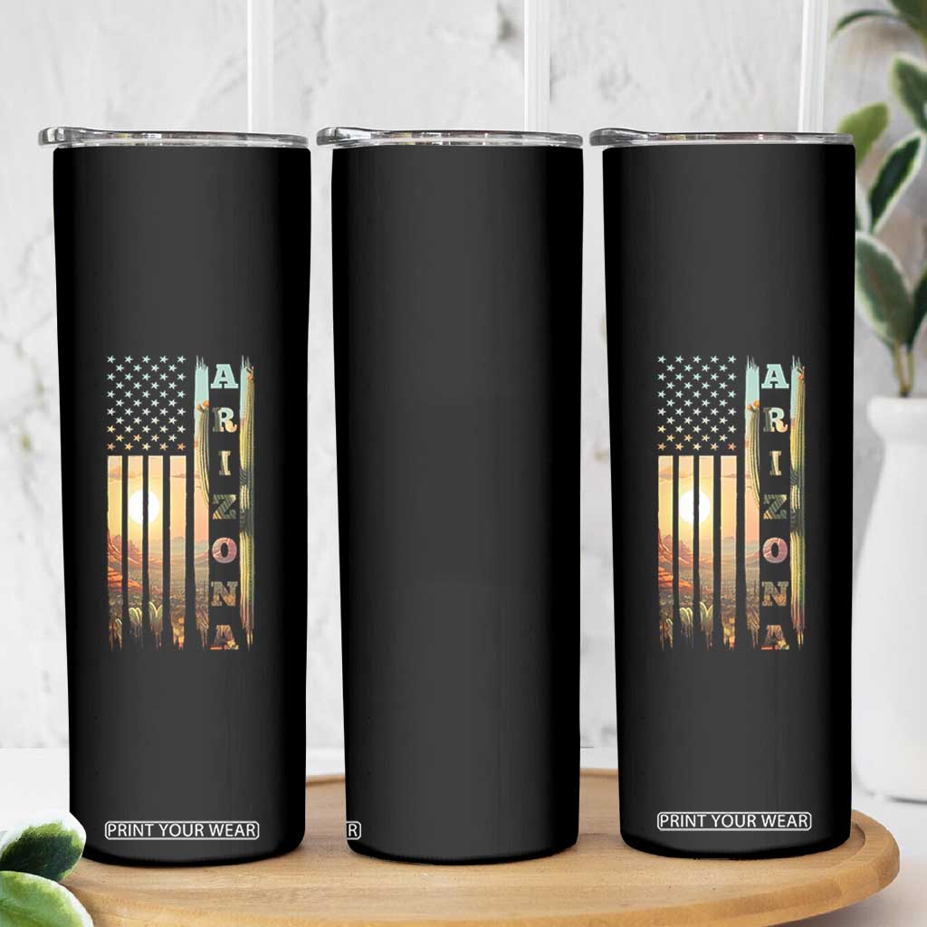 Patriotic Arizona State Flag Skinny Tumbler Southwest Landscape Gift TS12 Print Your Wear