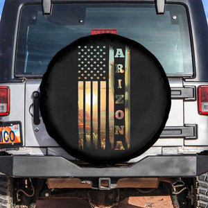 Patriotic Arizona State Flag Spare Tire Cover Southwest Landscape Gift TS12 No hole Black Print Your Wear