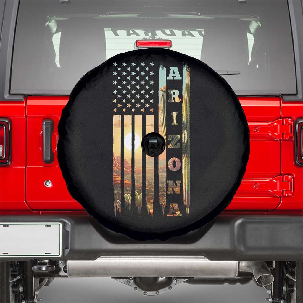 Patriotic Arizona State Flag Spare Tire Cover Southwest Landscape Gift TS12 Black Print Your Wear