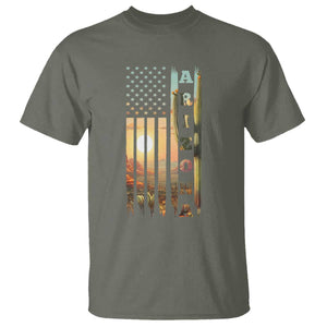 Patriotic Arizona State Flag T Shirt Southwest Landscape Gift TS12 Military Green Print Your Wear
