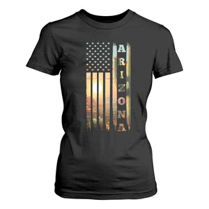 Patriotic Arizona State Flag T Shirt For Women Southwest Landscape Gift TS12 Black Print Your Wear