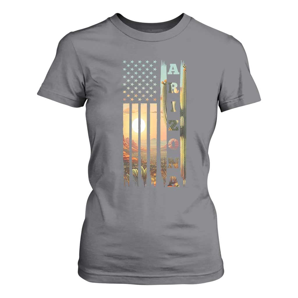 Patriotic Arizona State Flag T Shirt For Women Southwest Landscape Gift TS12 Charcoal Print Your Wear