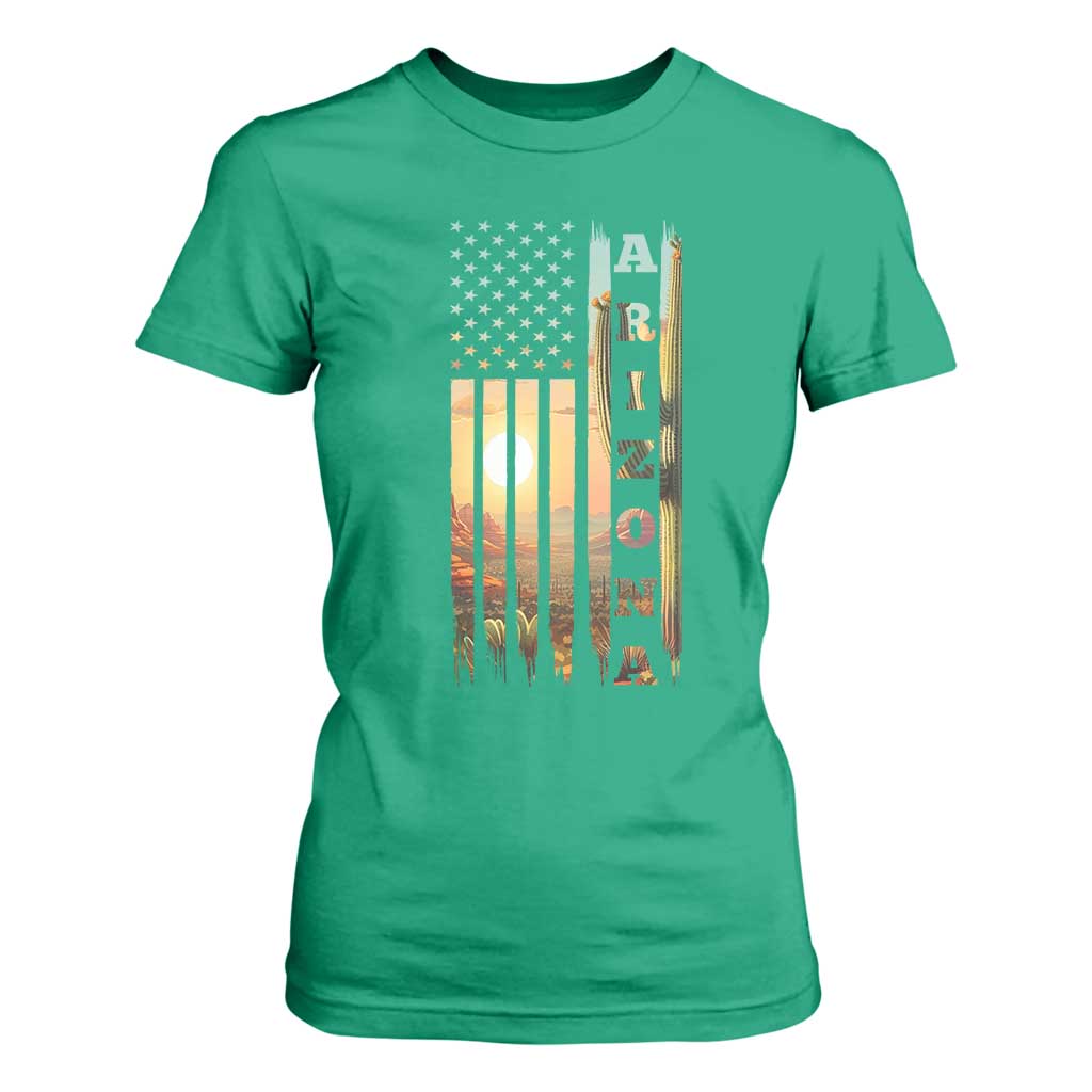 Patriotic Arizona State Flag T Shirt For Women Southwest Landscape Gift TS12 Irish Green Print Your Wear