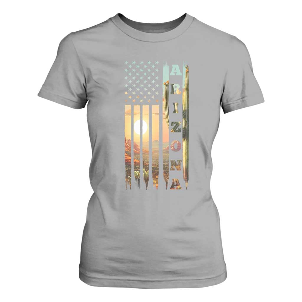 Patriotic Arizona State Flag T Shirt For Women Southwest Landscape Gift TS12 Sport Gray Print Your Wear
