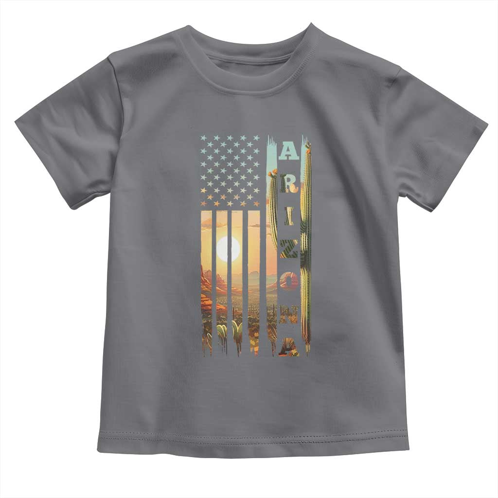 Patriotic Arizona State Flag Toddler T Shirt Southwest Landscape Gift TS12 Charcoal Print Your Wear