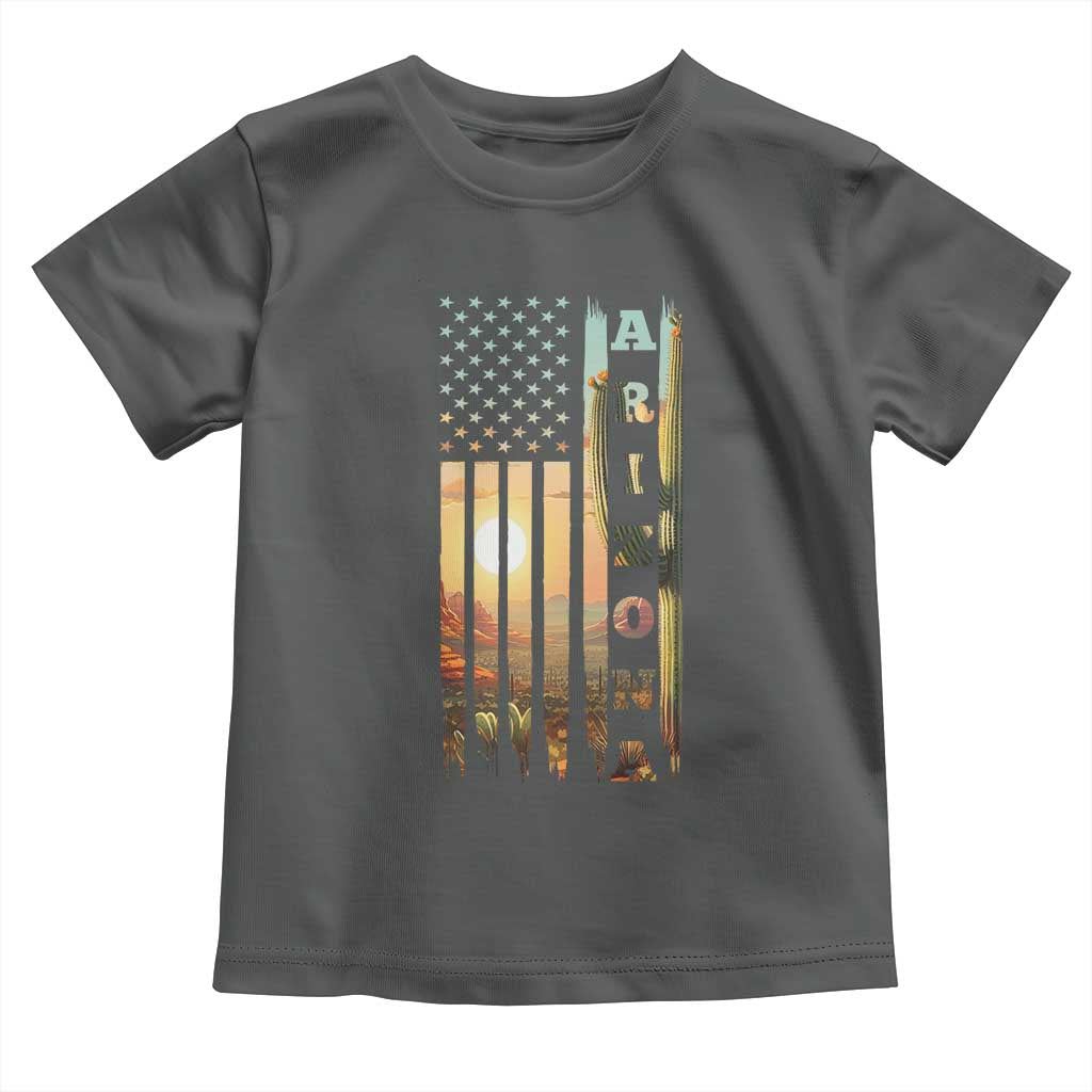 Patriotic Arizona State Flag Toddler T Shirt Southwest Landscape Gift TS12 Dark Heather Print Your Wear