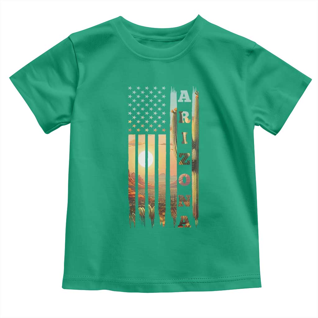Patriotic Arizona State Flag Toddler T Shirt Southwest Landscape Gift TS12 Irish Green Print Your Wear