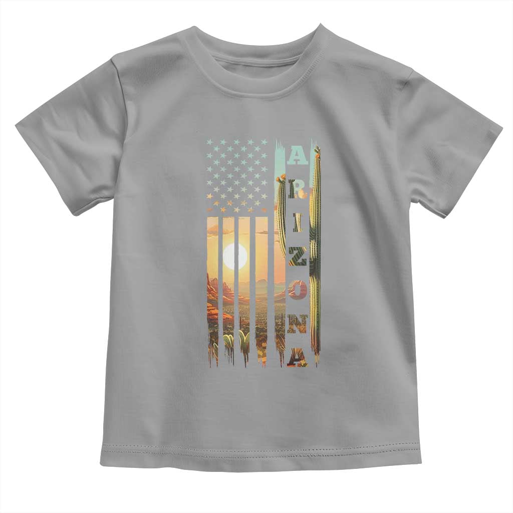 Patriotic Arizona State Flag Toddler T Shirt Southwest Landscape Gift TS12 Sport Gray Print Your Wear