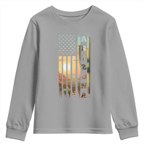 Patriotic Arizona State Flag Youth Sweatshirt Southwest Landscape Gift TS12 Sport Gray Print Your Wear