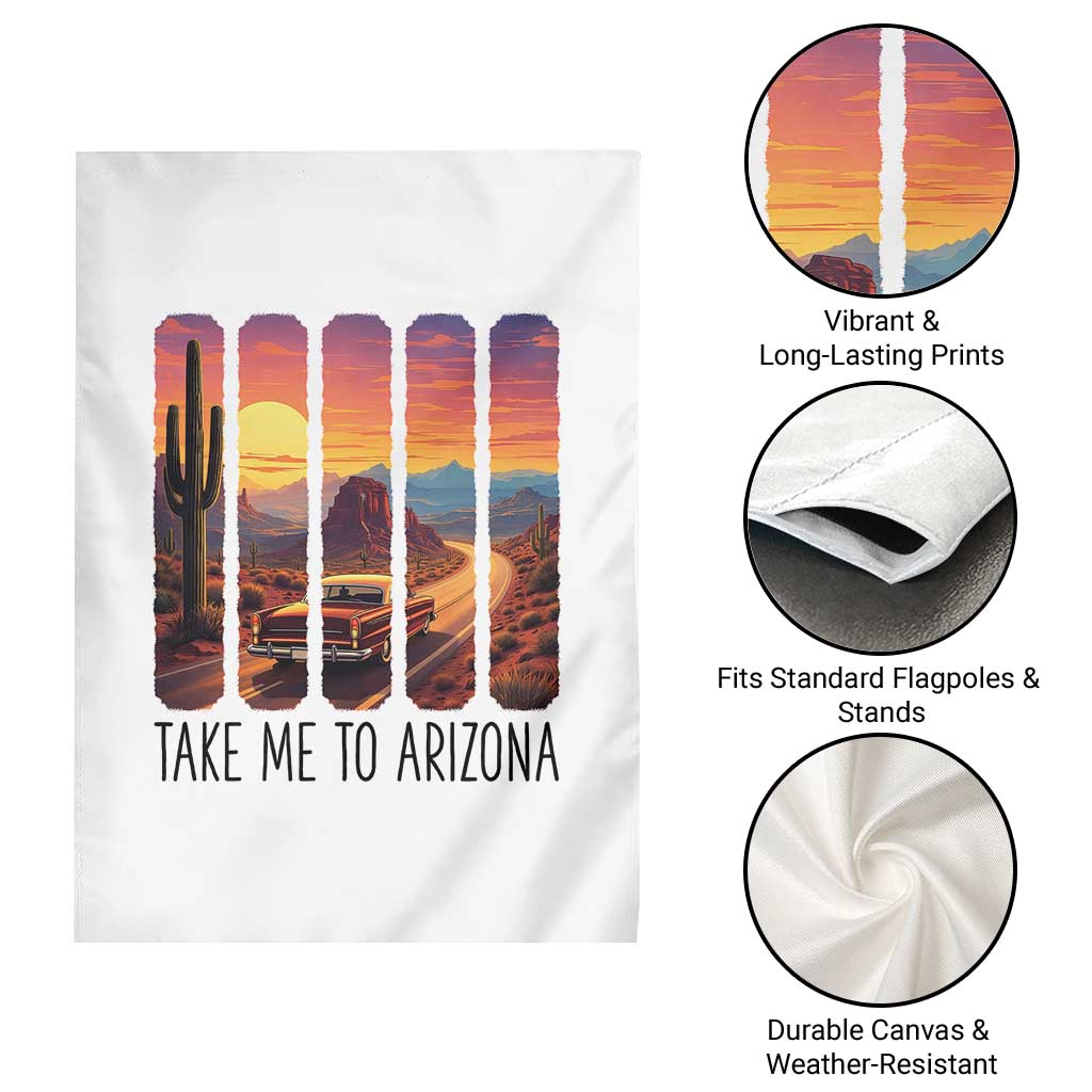 Arizona Desert Cactus Western Adventure Garden Flag Take Me To AZ TS12 Print Your Wear