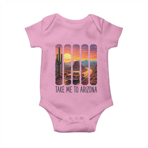 Arizona Desert Cactus Western Adventure Baby Onesie Take Me To AZ TS12 Light Pink Print Your Wear