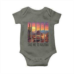 Arizona Desert Cactus Western Adventure Baby Onesie Take Me To AZ TS12 Military Green Print Your Wear