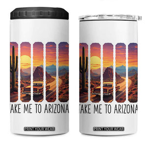 Arizona Desert Cactus Western Adventure 4 in 1 Can Cooler Tumbler Take Me To AZ TS12 One Size: 16 oz White Print Your Wear