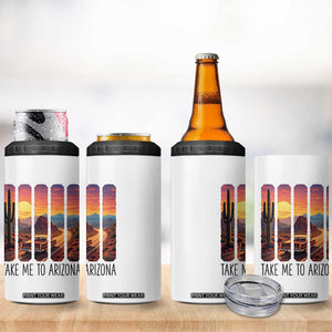 Arizona Desert Cactus Western Adventure 4 in 1 Can Cooler Tumbler Take Me To AZ TS12 Print Your Wear