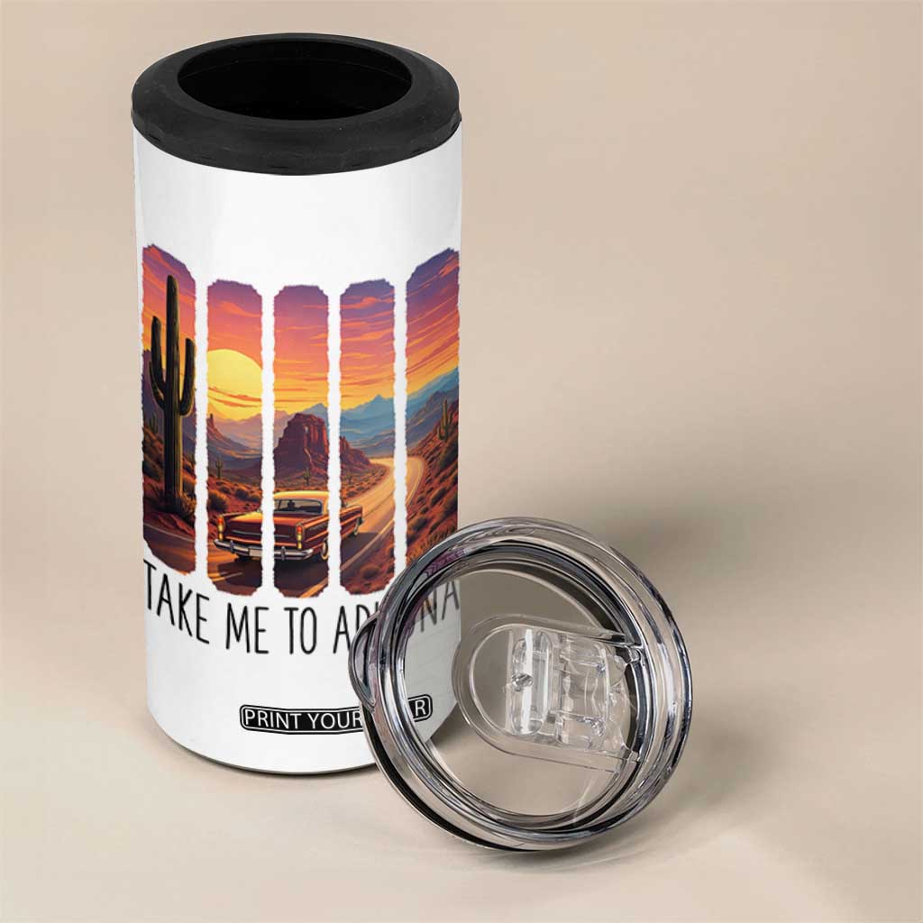 Arizona Desert Cactus Western Adventure 4 in 1 Can Cooler Tumbler Take Me To AZ TS12 Print Your Wear
