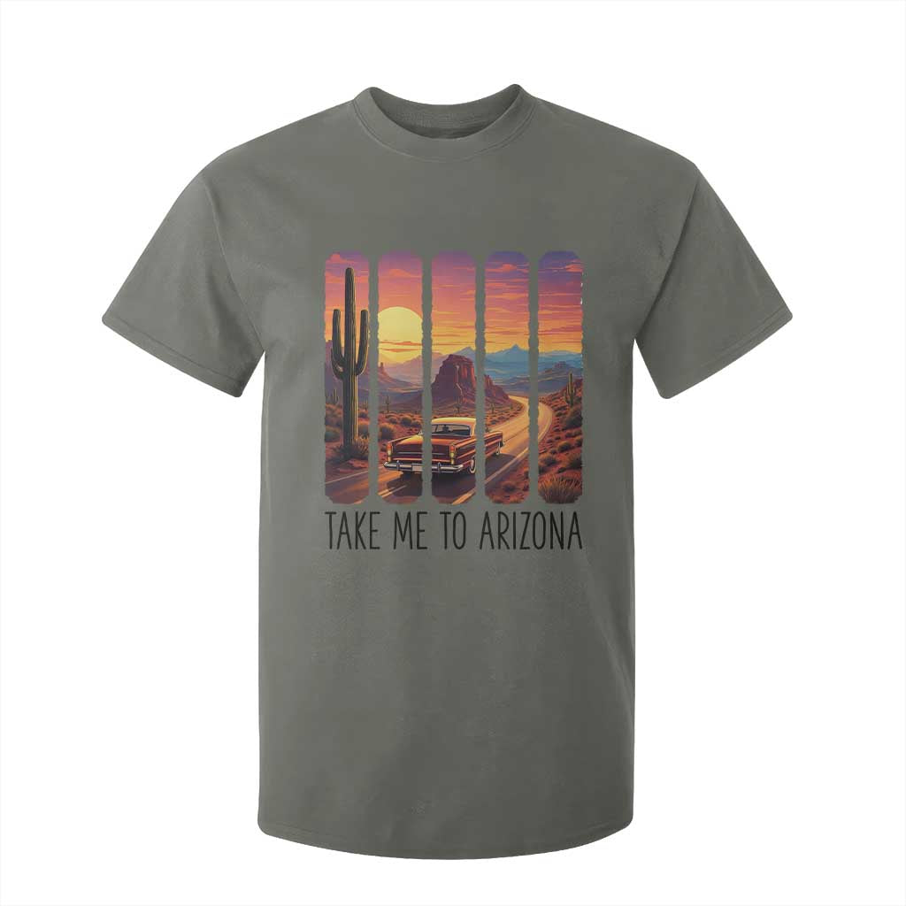 Arizona Desert Cactus Western Adventure T Shirt For Kid Take Me To AZ TS12 Military Green Print Your Wear