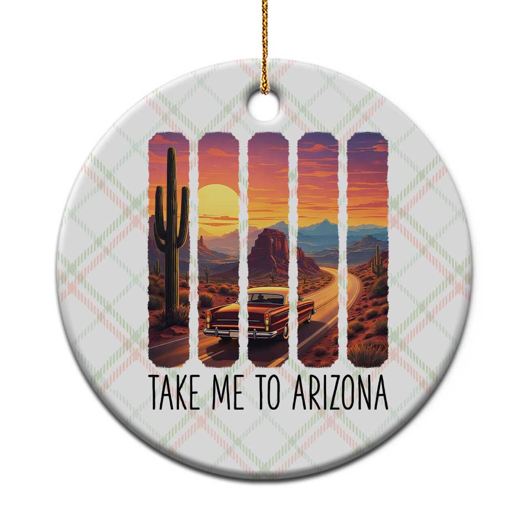 Arizona Desert Cactus Western Adventure Ceramic Ornament Take Me To AZ TS12 1pc Christmas Plaid Print Your Wear