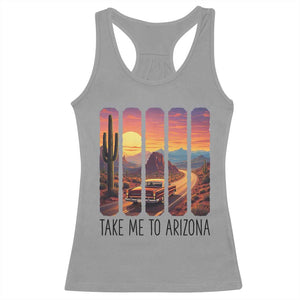Arizona Desert Cactus Western Adventure Racerback Tank Top Take Me To AZ TS12 Sport Gray Print Your Wear