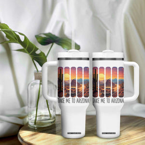 Arizona Desert Cactus Western Adventure Tumbler With Handle Take Me To AZ TS12 Print Your Wear
