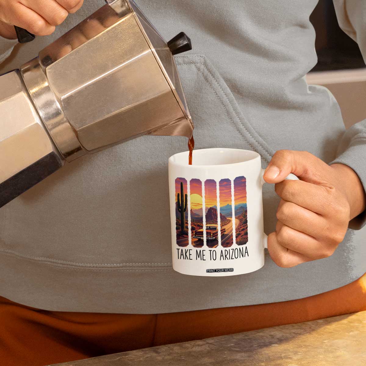 Arizona Desert Cactus Western Adventure Coffee Mug Take Me To AZ TS12 Print Your Wear