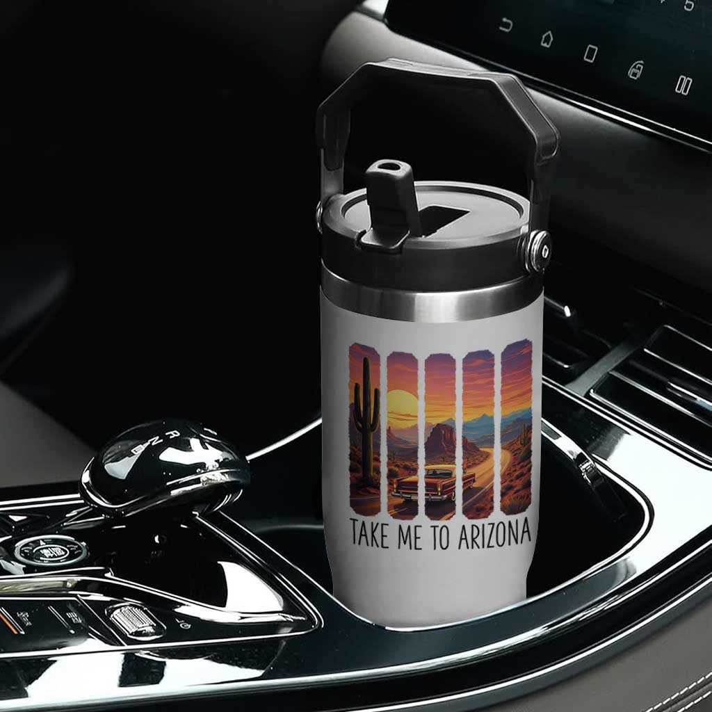 Arizona Desert Cactus Western Adventure Flip Straw Tumbler Take Me To AZ TS12 Print Your Wear