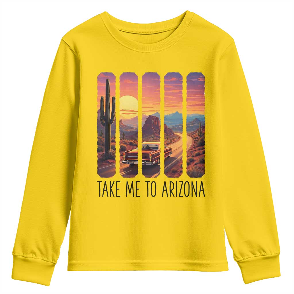 Arizona Desert Cactus Western Adventure Youth Sweatshirt Take Me To AZ TS12 Daisy Print Your Wear