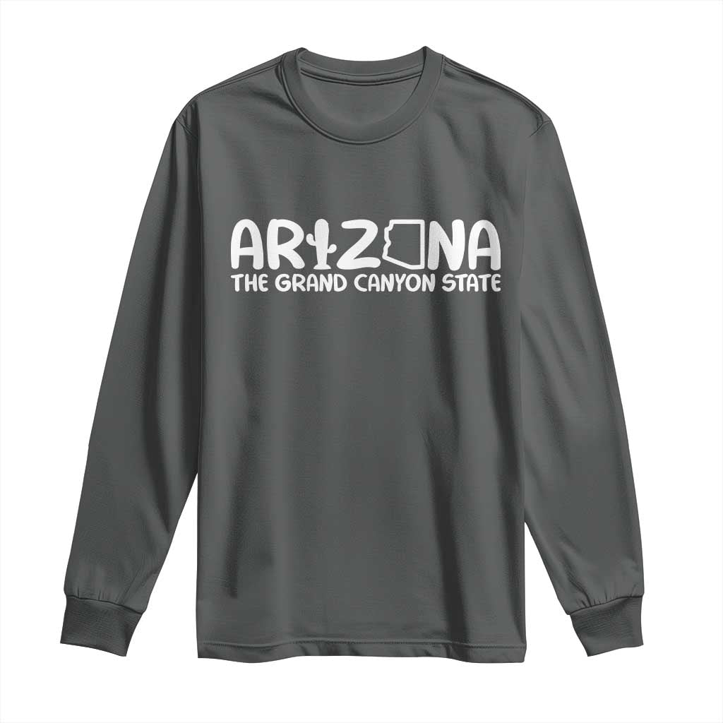 Arizona State Pride Long Sleeve Shirt The Grand Canyon State Souvenir TS12 Dark Heather Print Your Wear