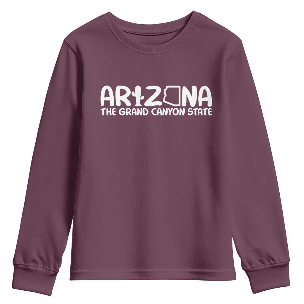 Arizona State Pride Youth Sweatshirt The Grand Canyon State Souvenir TS12 Maroon Print Your Wear