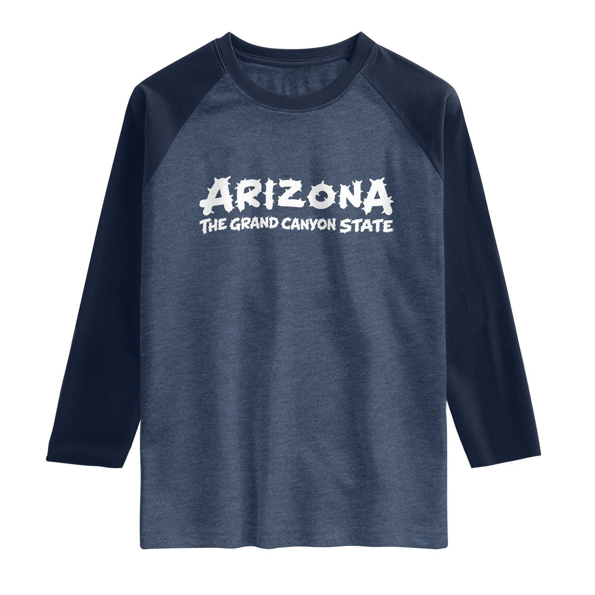 Southwest Soul Arizonan Heritage Raglan Shirt The Grand Canyon State Souvenir TS12 Heather Denim Navy Print Your Wear
