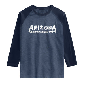 Southwest Soul Arizonan Heritage Raglan Shirt The Grand Canyon State Souvenir TS12 Heather Denim Navy Print Your Wear