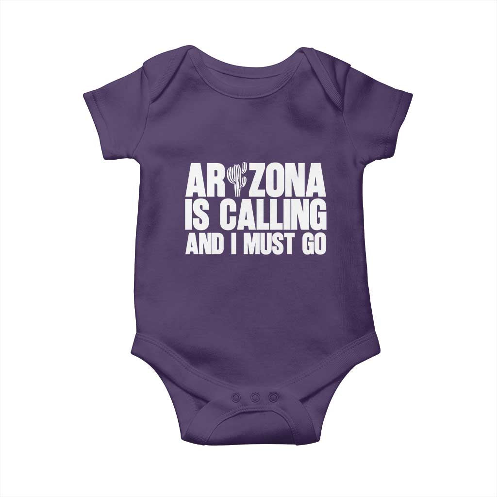 Arizona Is Calling And I Must Go Baby Onesie Gift For Arizona Lover TS12 Purple Print Your Wear