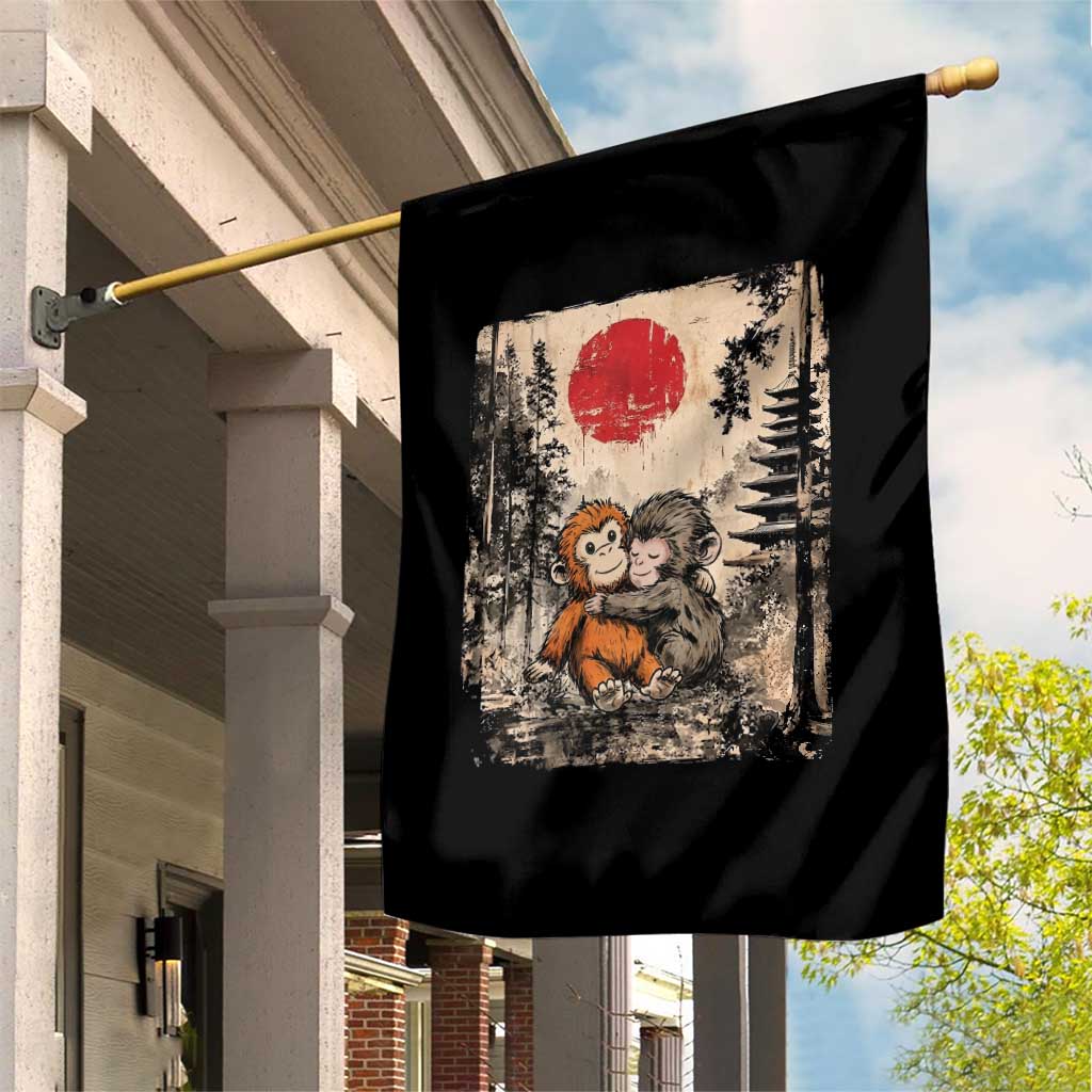 Vintage Japanese Ukiyoe Punch Baby Monkey Garden Flag Kawaii Animal Gift TS12 Print Your Wear