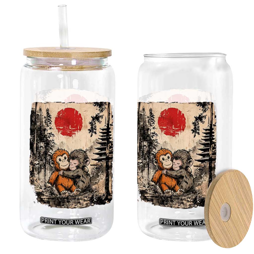 Vintage Japanese Ukiyoe Punch Baby Monkey Glass Can Kawaii Animal Gift TS12 Print Your Wear