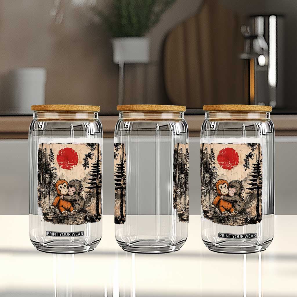Vintage Japanese Ukiyoe Punch Baby Monkey Glass Can Kawaii Animal Gift TS12 Print Your Wear